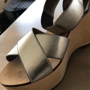 Belle Sigerson Morrison Silver Platform Sandals